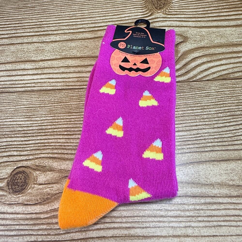 New Womens Planet Sox Halloween Socks Candy Corns Shoe Size 4-10 Gift NWT